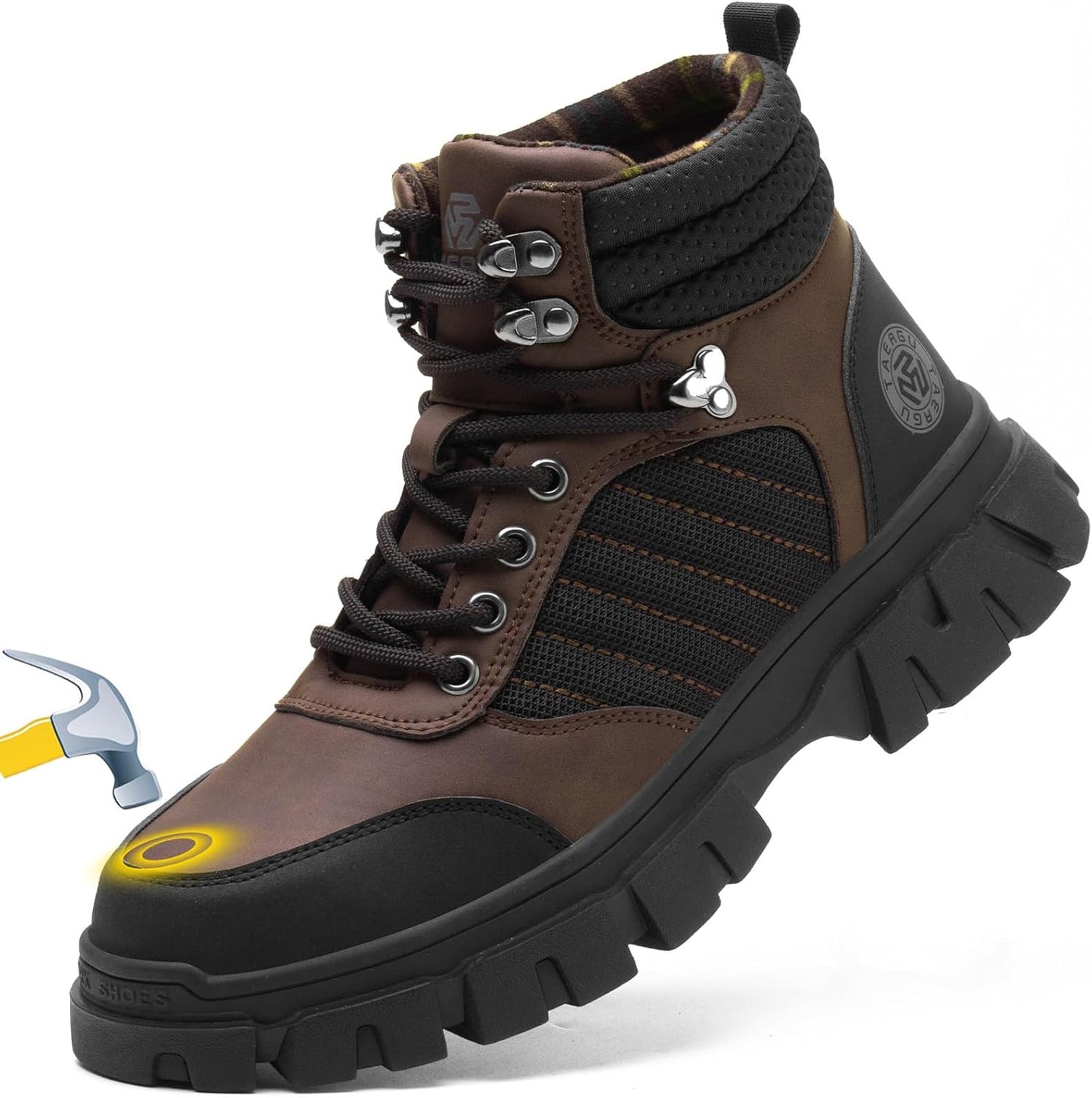 KELODON Waterproof Steel Toe Boots for Men - Comfortable Safety Gear
