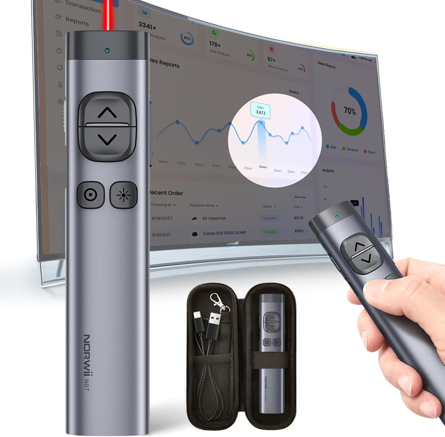 Norwii N97s Presentation Clicker for Effortless TV Screen Control