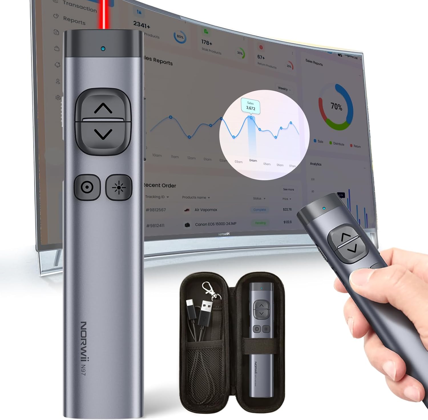 Norwii N97s Presentation Clicker for Effortless TV Screen Control