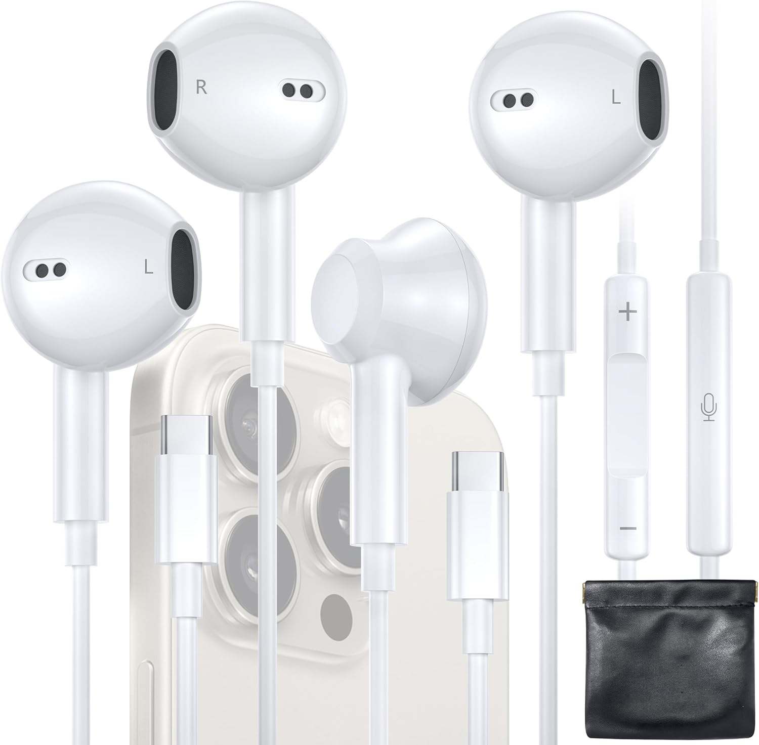 ZENIPER MFi Certified USB C Headphones - HiFi Stereo with Mic & Volume Control
