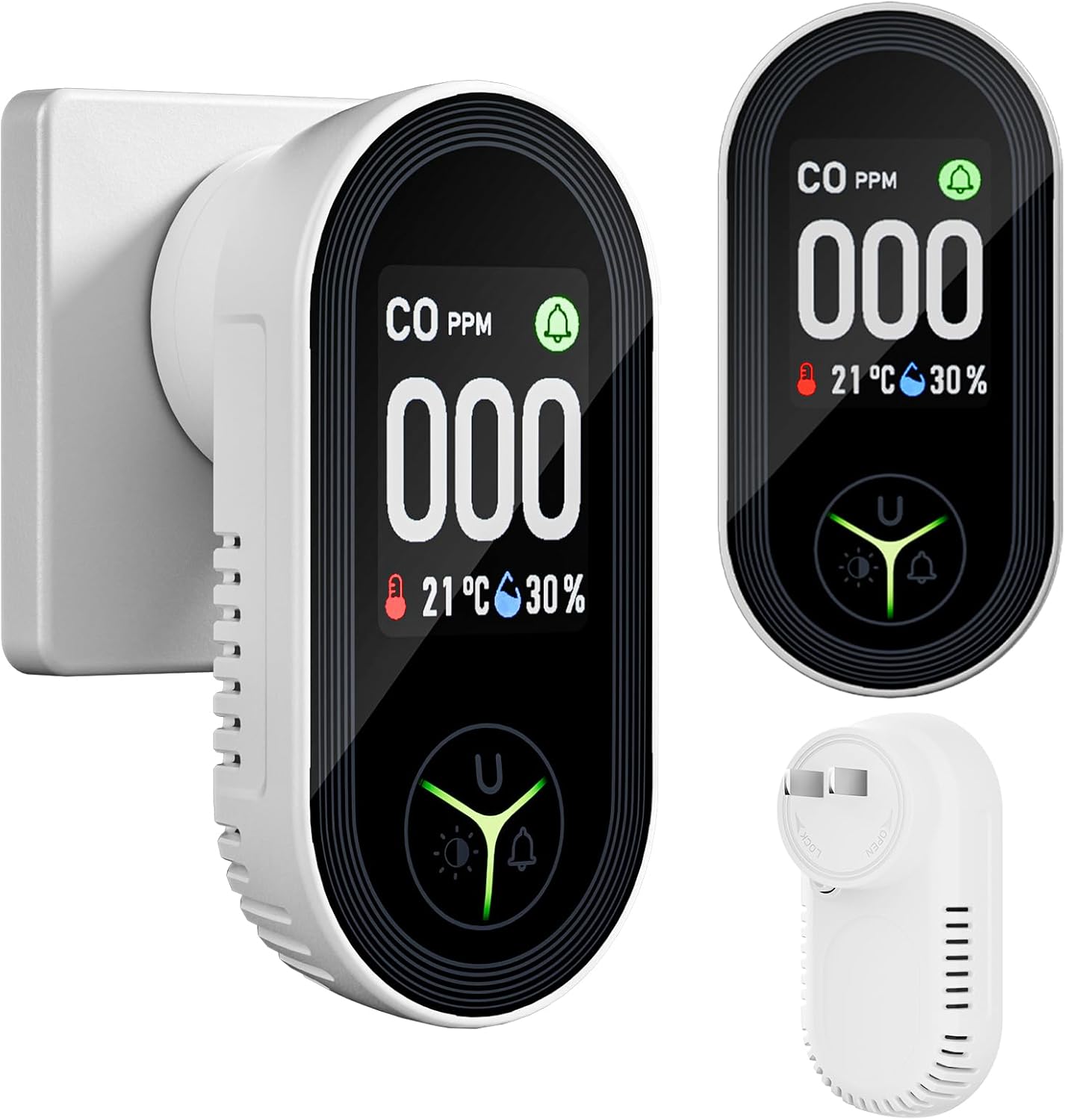 3 in 1 CO Detectors with HD Screen for Home and Travel Safety