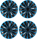 ABX Hubcap Wheel Covers 15 in Set of 4 Black & Blue - Stylish