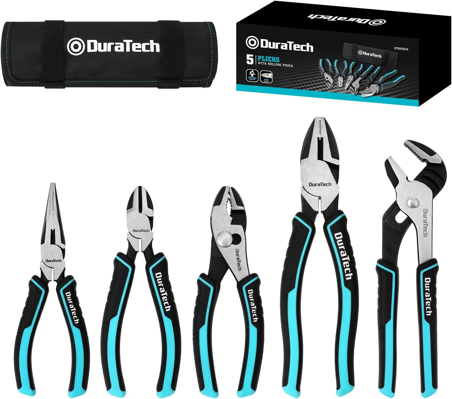 DURATECH Pliers Set 5-Piece Cr-Ni for Every Task 6ft 8in