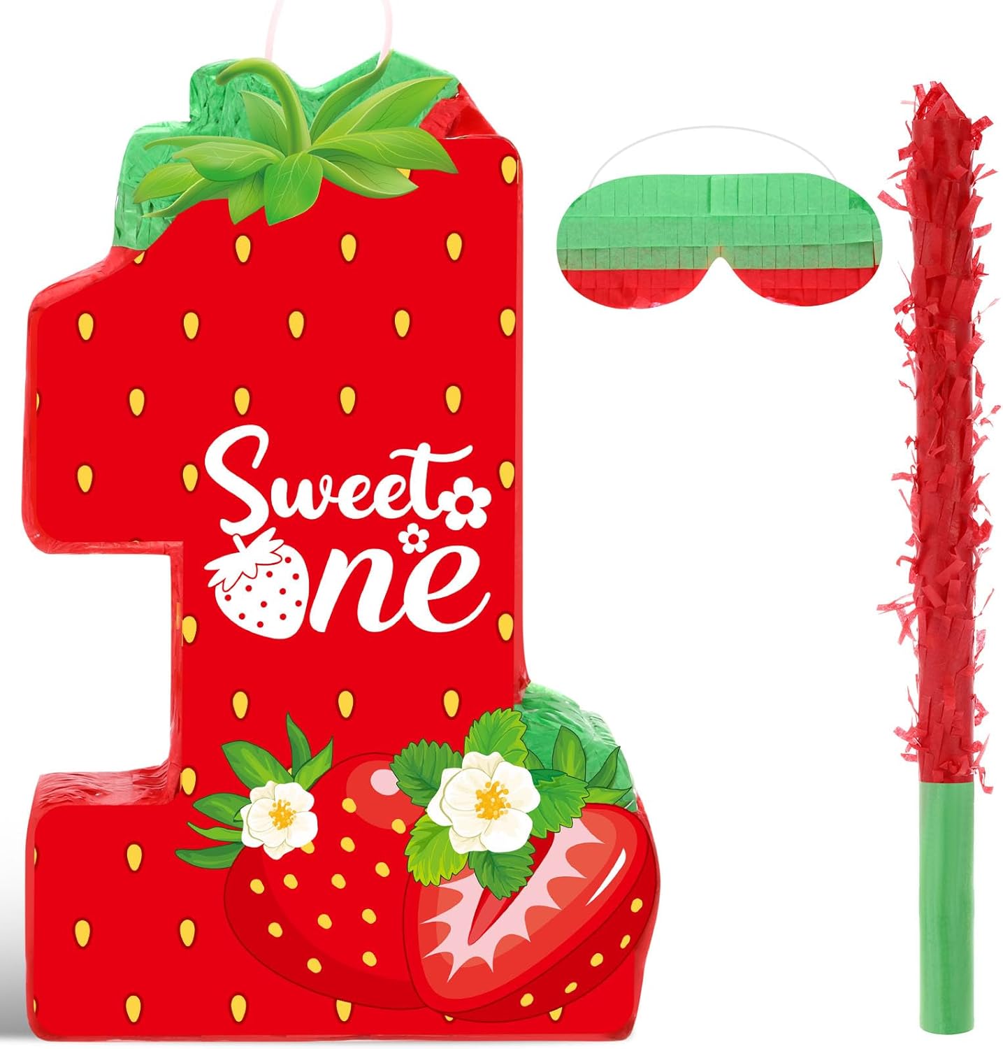 Aoriher Strawberry Pinata for 1st Birthday Party Fun