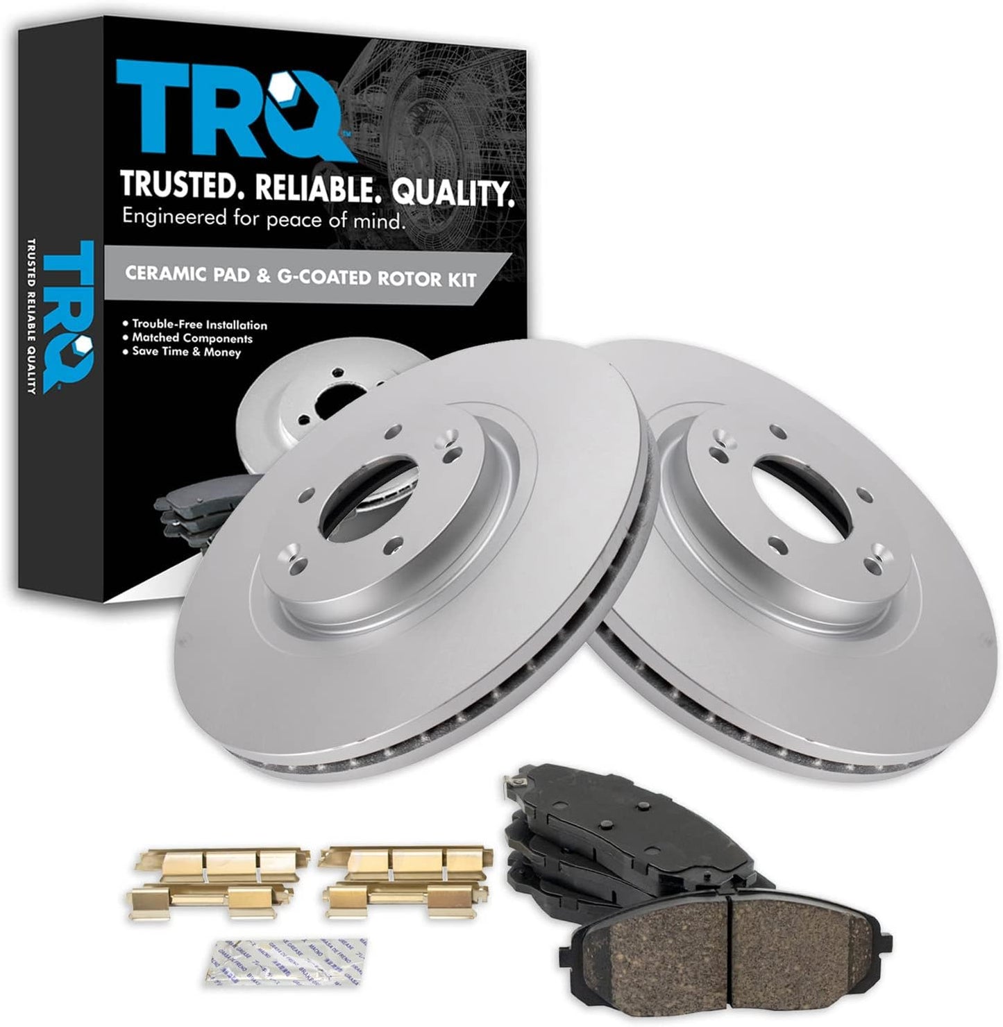 TRQ Front Brake Pad & Rotor Kit for 2015-2021 Kia Sedona