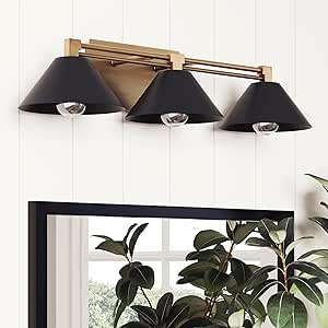 Ronnie Industrial 3-Light Vanity Light for Art Deco Spaces