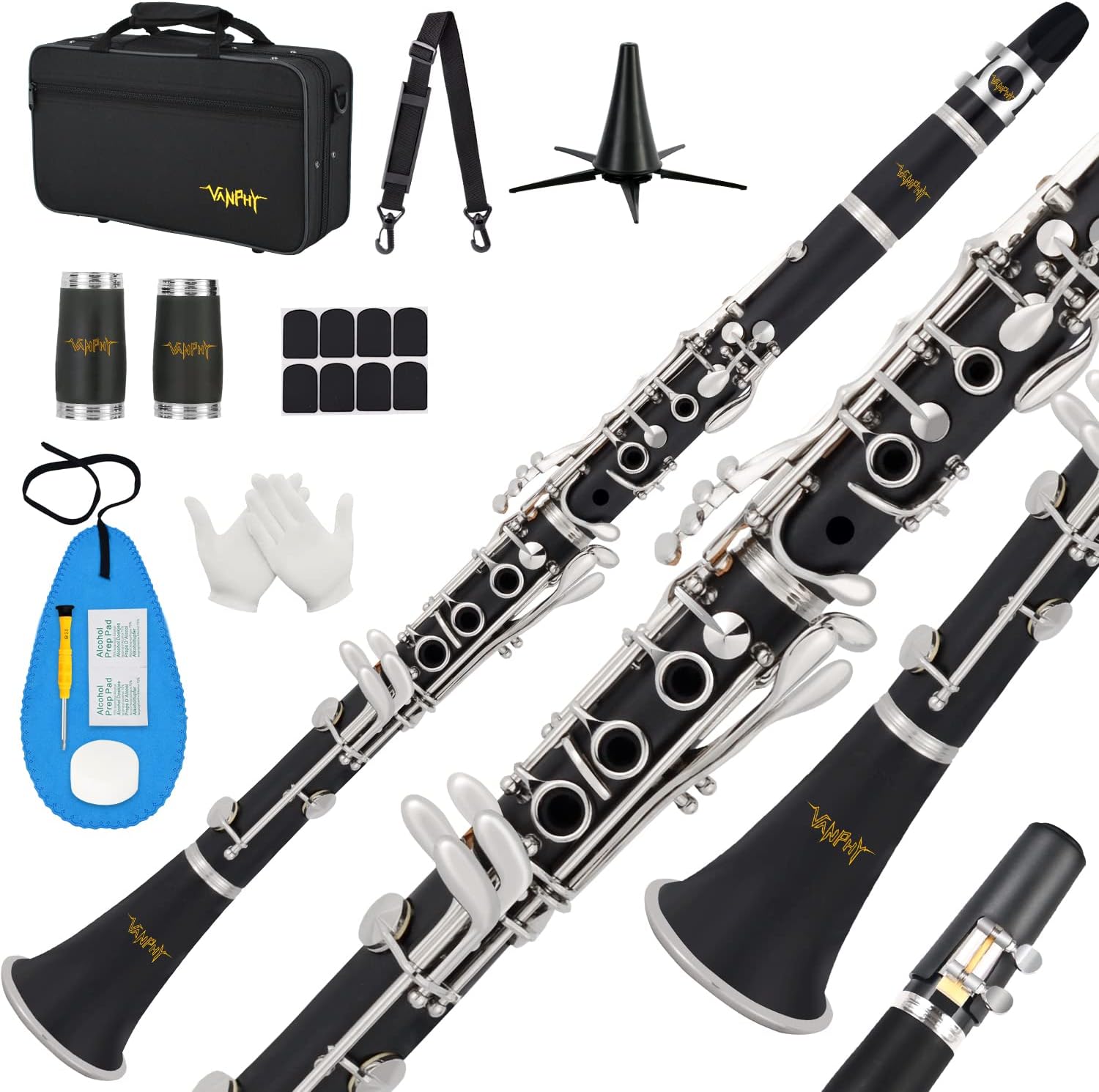 VANPHY Bb Clarinet for Beginners with Case and Accessories
