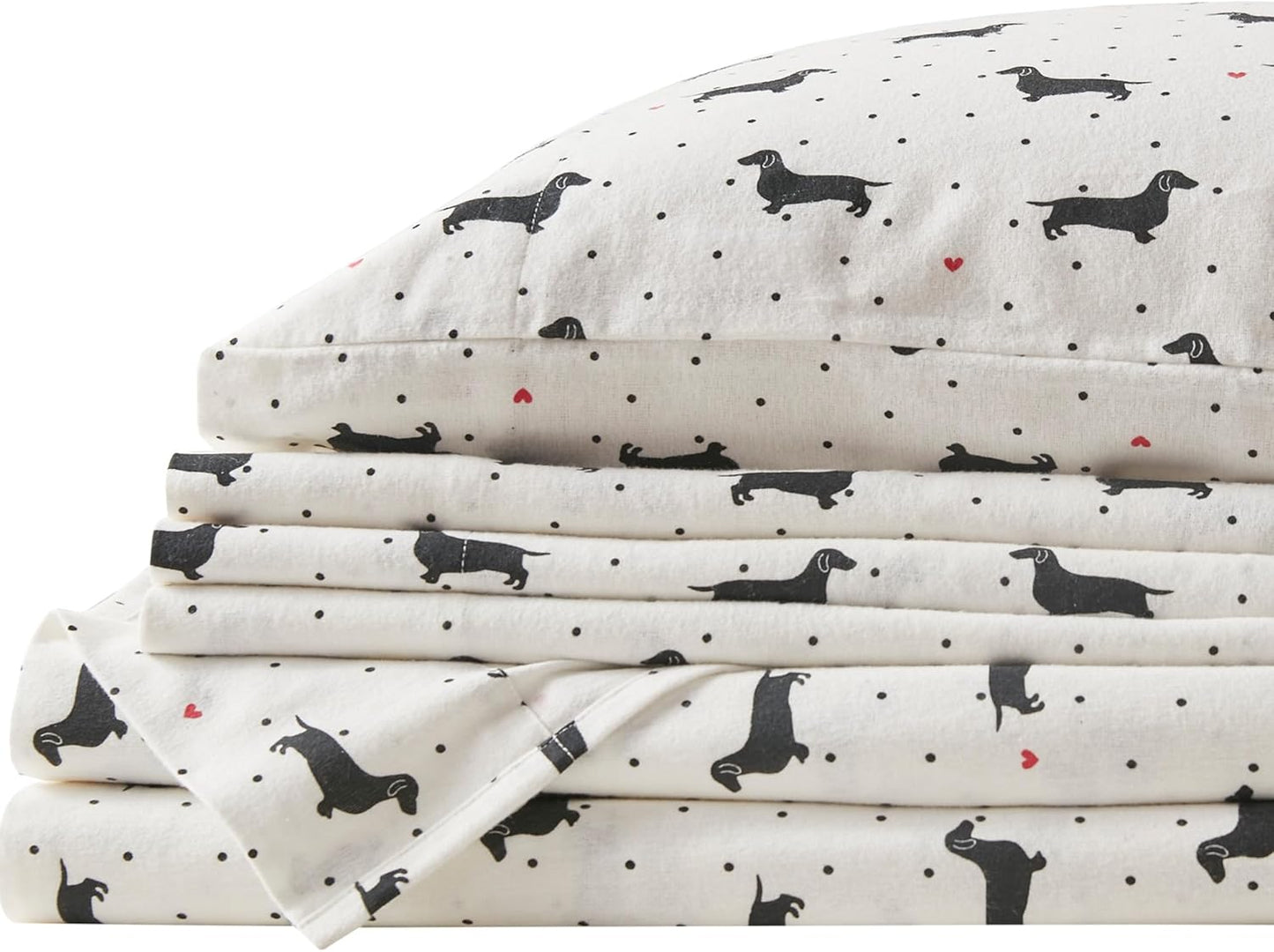 Comfort Spaces Cotton Flannel Deep Pocket Sheets Set for Queen