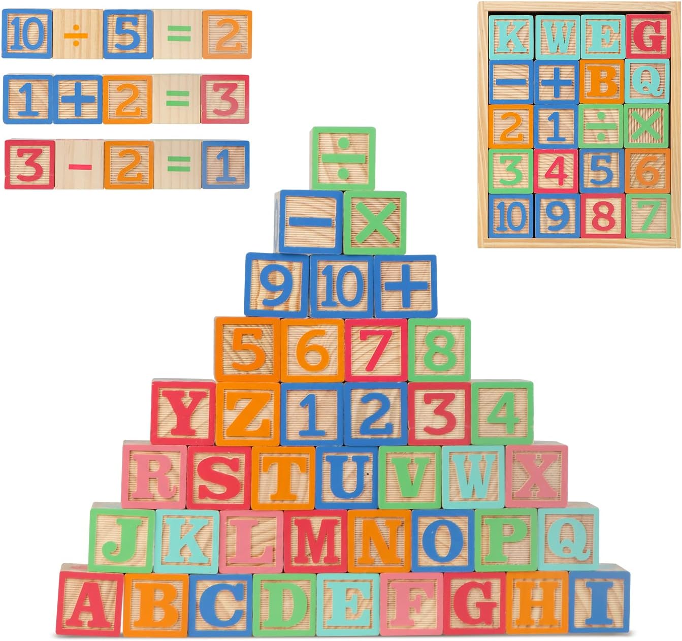 Joqutoys ABC Wooden Building Blocks for Toddlers - 40 PCS Set