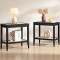 SICOTAS Rattan Nightstands Set of 2 - Stylish Boho End Tables