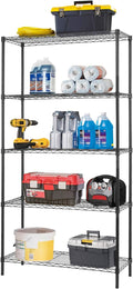 BestOffice 14Dx36Wx72H 5-Shelf Adjustable Wire Storage Shelf - Heavy