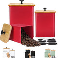 Kitchen Canisters Set of 3 Metal Storage Jars - Airtight Chalk Labels