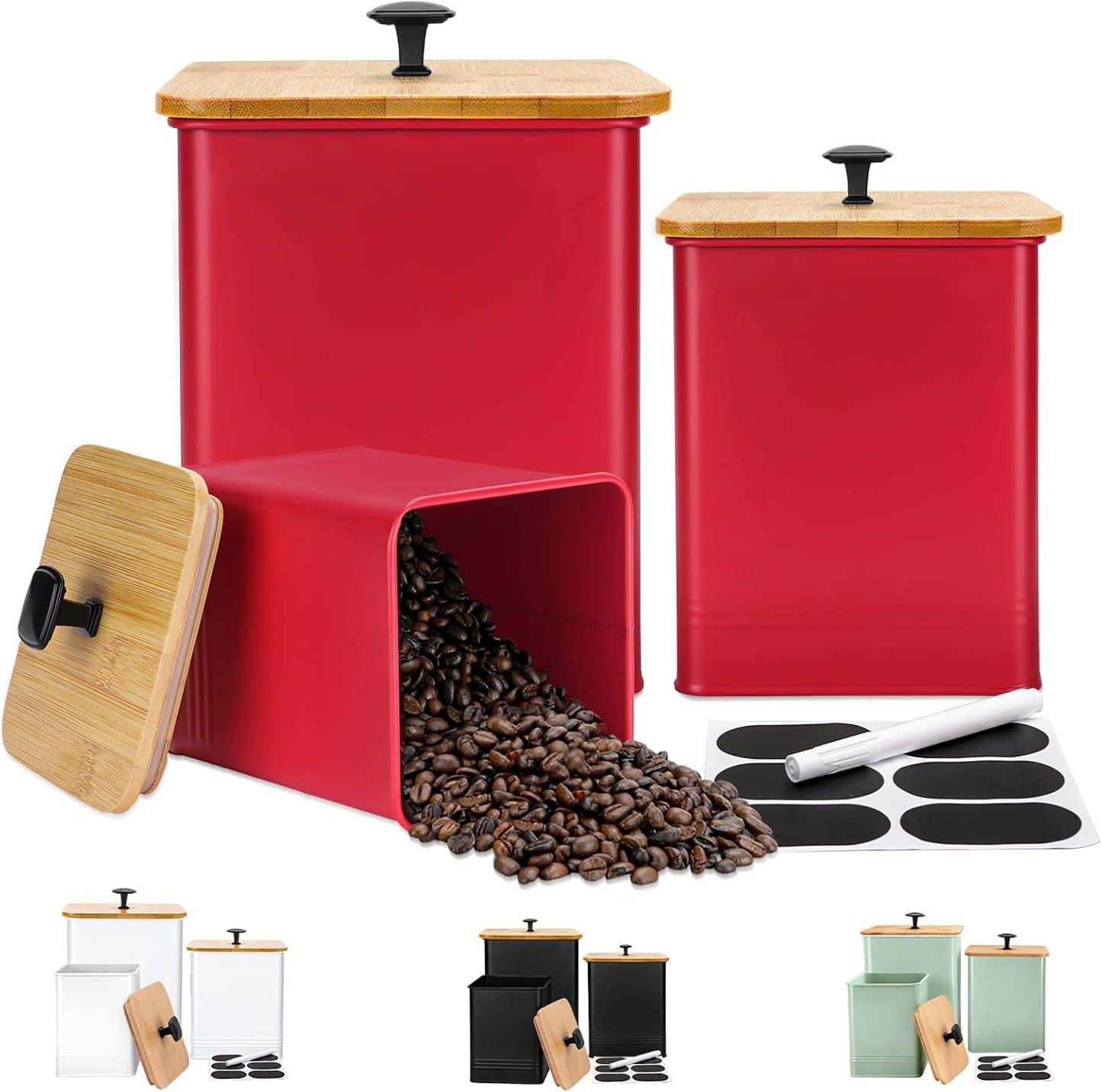 Kitchen Canisters Set of 3 for Flour Sugar Storage Needs