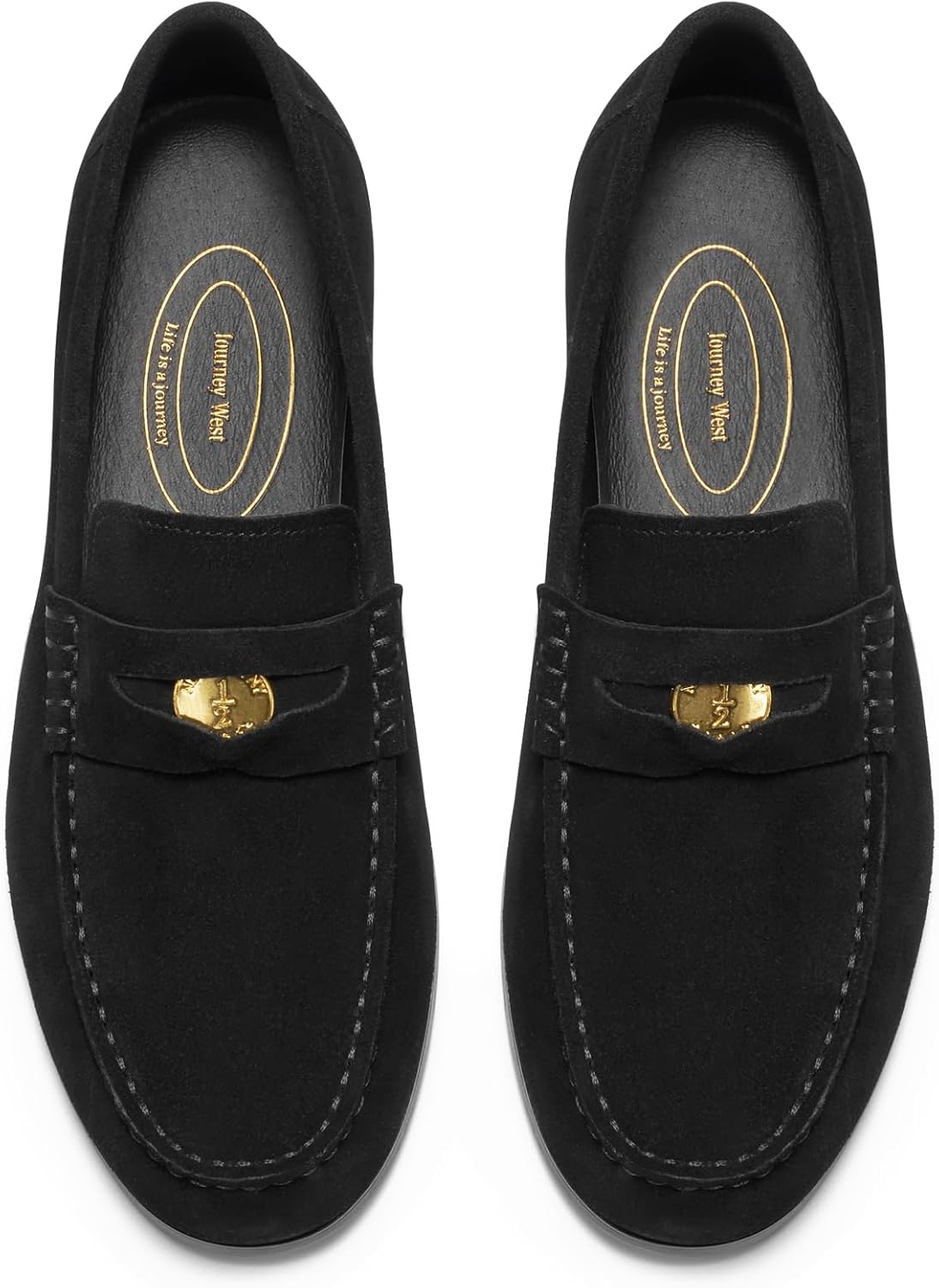 Journey West Men's Vintage Loafers: Classic Penny Slip-ons