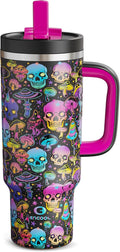 40oz Halloween Tumbler with Handle and Straw - Keeps Cold 24 H