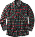 CQR Men's 100% Cotton Plaid Flannel Shirt - Soft Brushed Comfort