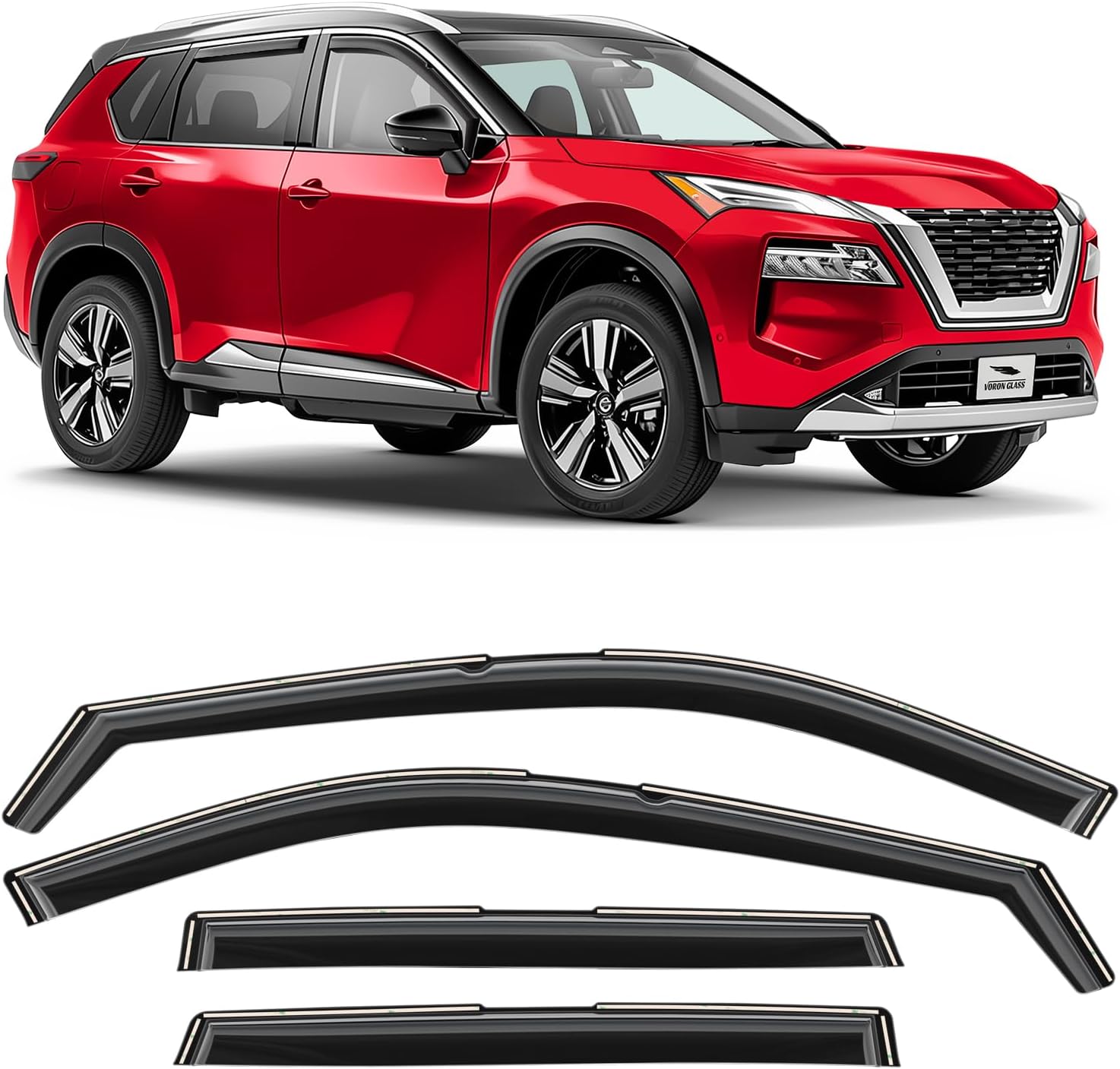 Voron Glass Rain Guards for Nissan Rogue 2021-2025 - Durable Visors
