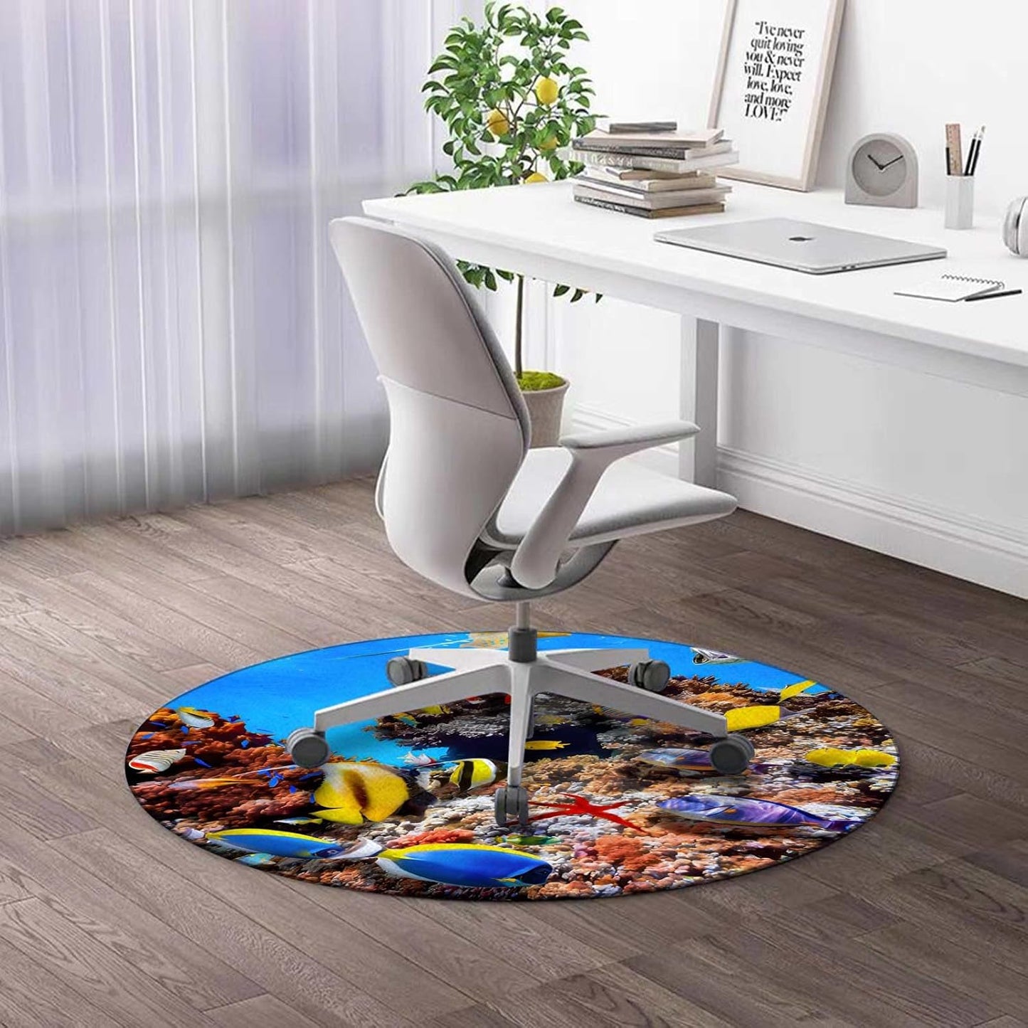 RevoLue 44 Tropical Fish Chair Mat: Underwater Gaming & Office Solution!
