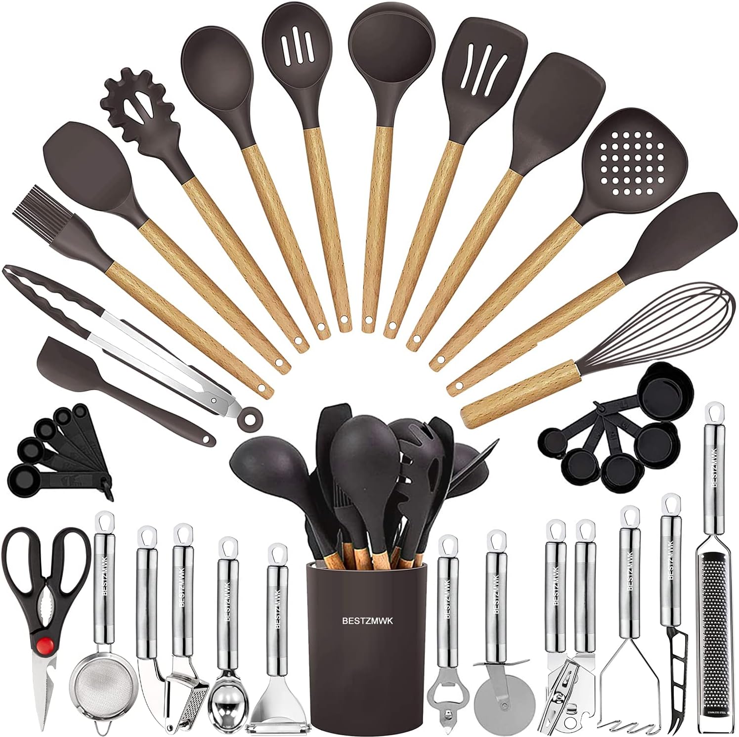 35 PCs Cooking Utensils Set with Heat Resistant Silicone Tools