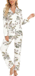 Leikar Button Up Pajama Set For Women Long Sleeve Shirt And Pants all