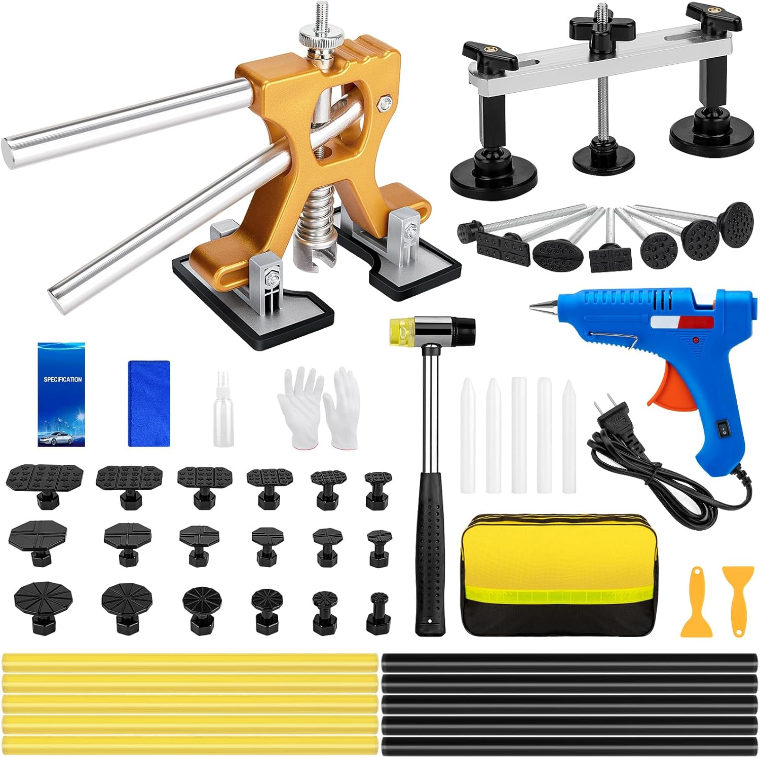 52Pcs Car Dent Puller Kit for Easy Paintless Dent Removal