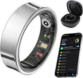 Smart Ring for Women Men Fitness Tracker Ring with Temp & HR - Silver