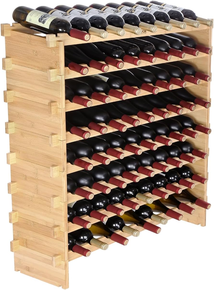 Stackable Modular Wine Rack for 72 Bottles - VEVOR Design