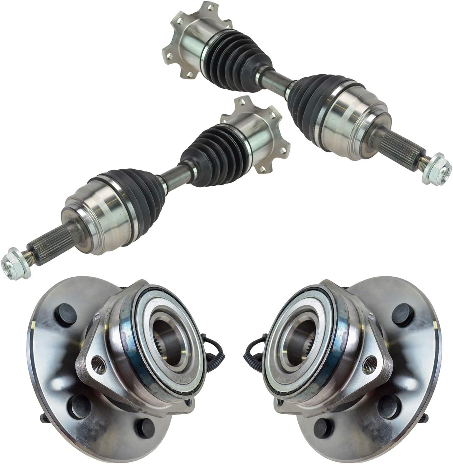 TRQ Front Drivetrain Kit CV Axle Shaft Assembly for Ford