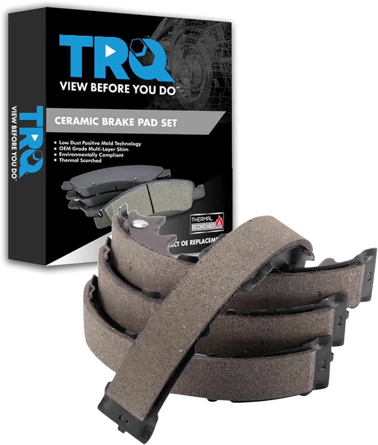 TRQ Rear Parking Brake Shoe Set for Lexus RX350 RX450h and More