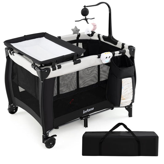 INFANS 3 in 1 Pack and Play Portable Baby Crib for Travel