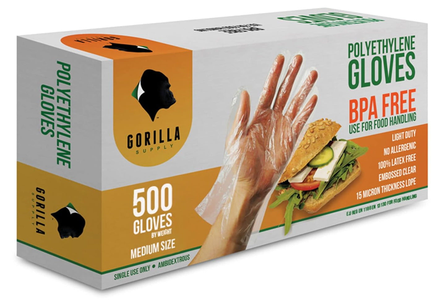 500 Premium BPA-Free Disposable Gloves for Food Handling