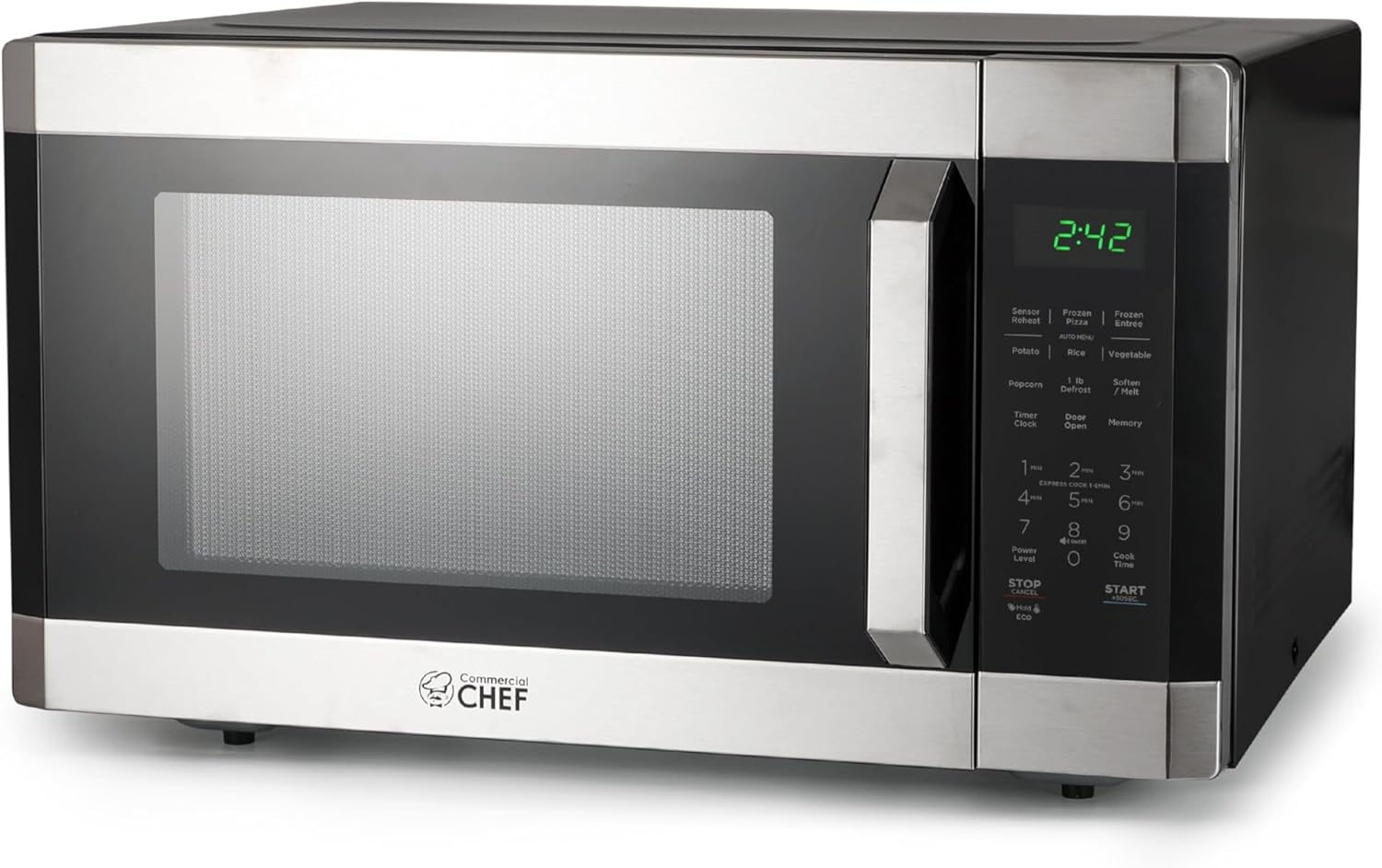 Commercial Chef 1.6 cu.ft. Microwave - 10 Power Levels, Child Safety Lock