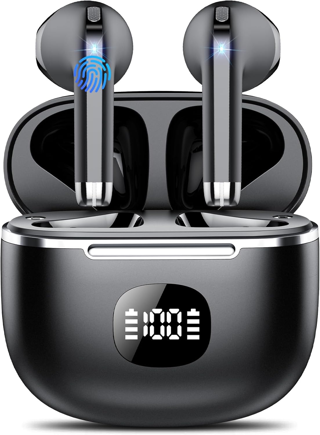 TIMU Wireless Earbuds: 50H Playtime, Deep Bass, 4-Mic Noise Cancelling