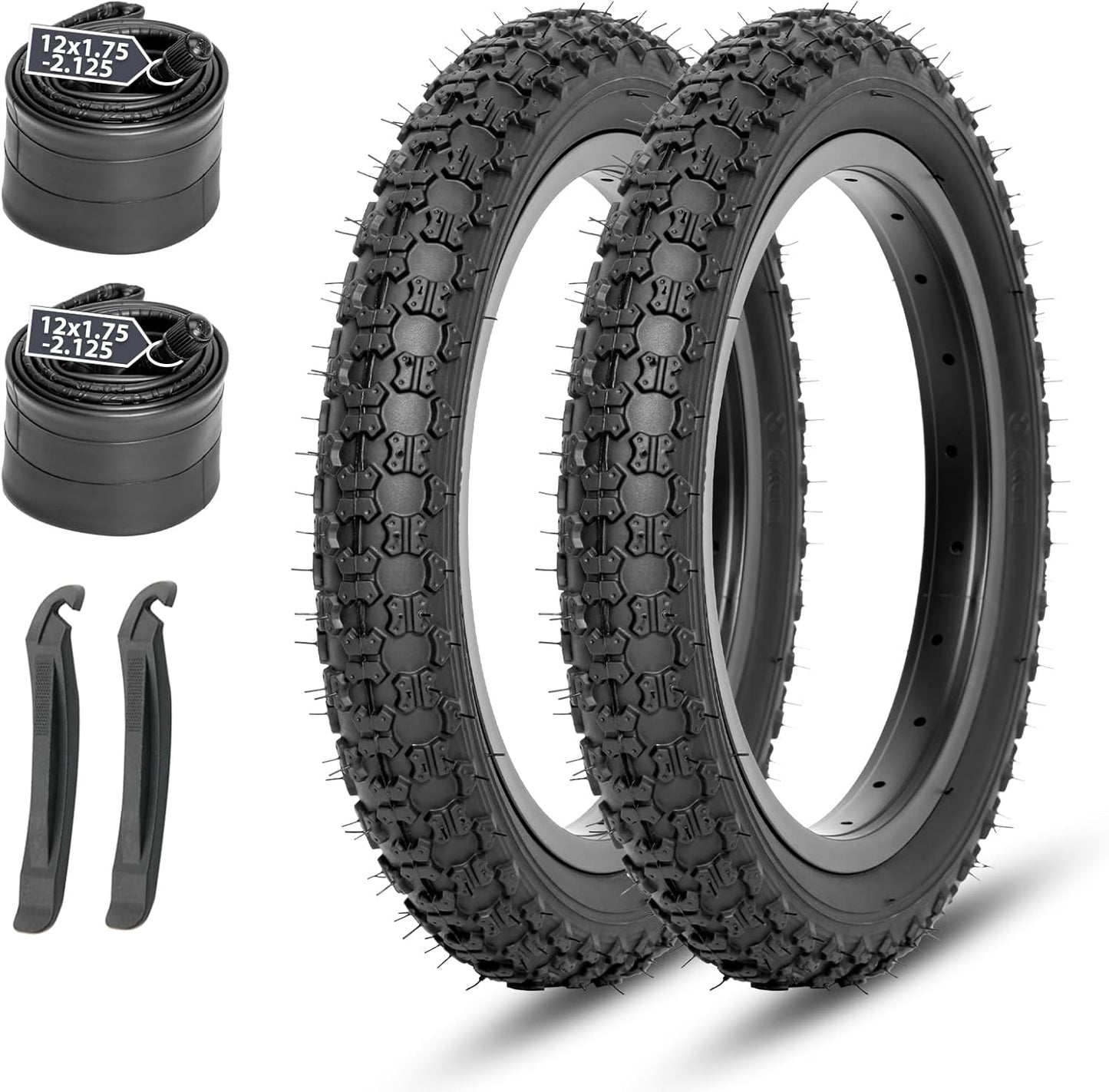 MOHEGIA Kids Bike Replacement Tires Set for 12.5 Inch Bikes