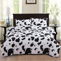 Cow Print Comforter Set King Size - Soft Reversible Plaid Grid