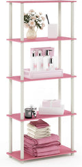 Turn-N-Tube 5-Tier Round Tube Storage Shelf - Compact Pink/White
