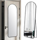 57x20 Door Hanging Full Length Mirror 57 in Black - Slim Arch Frame