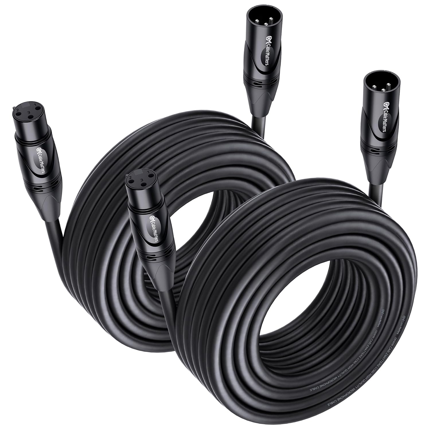 Premium Long XLR to XLR Cables - 35ft Male to Female Mic Cord