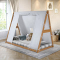 P'kolino Tent Twin Floor Bed - Natural Frame: Kids' Bedroom Charm!