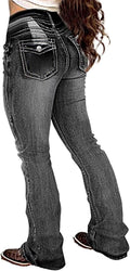 Flamingals Boot Cut Jeans for Women Trendy Stretch Jeans - Butt Lift