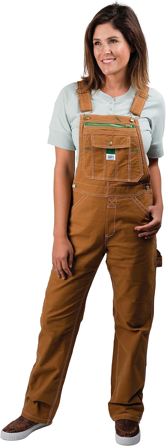 Liberty Women's Washed Duck Bib Overalls for Comfort and Style