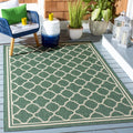 Courtyard 5ft 3in x 7ft 7in Dark Green/Beige Indoor-Outdoor Rug