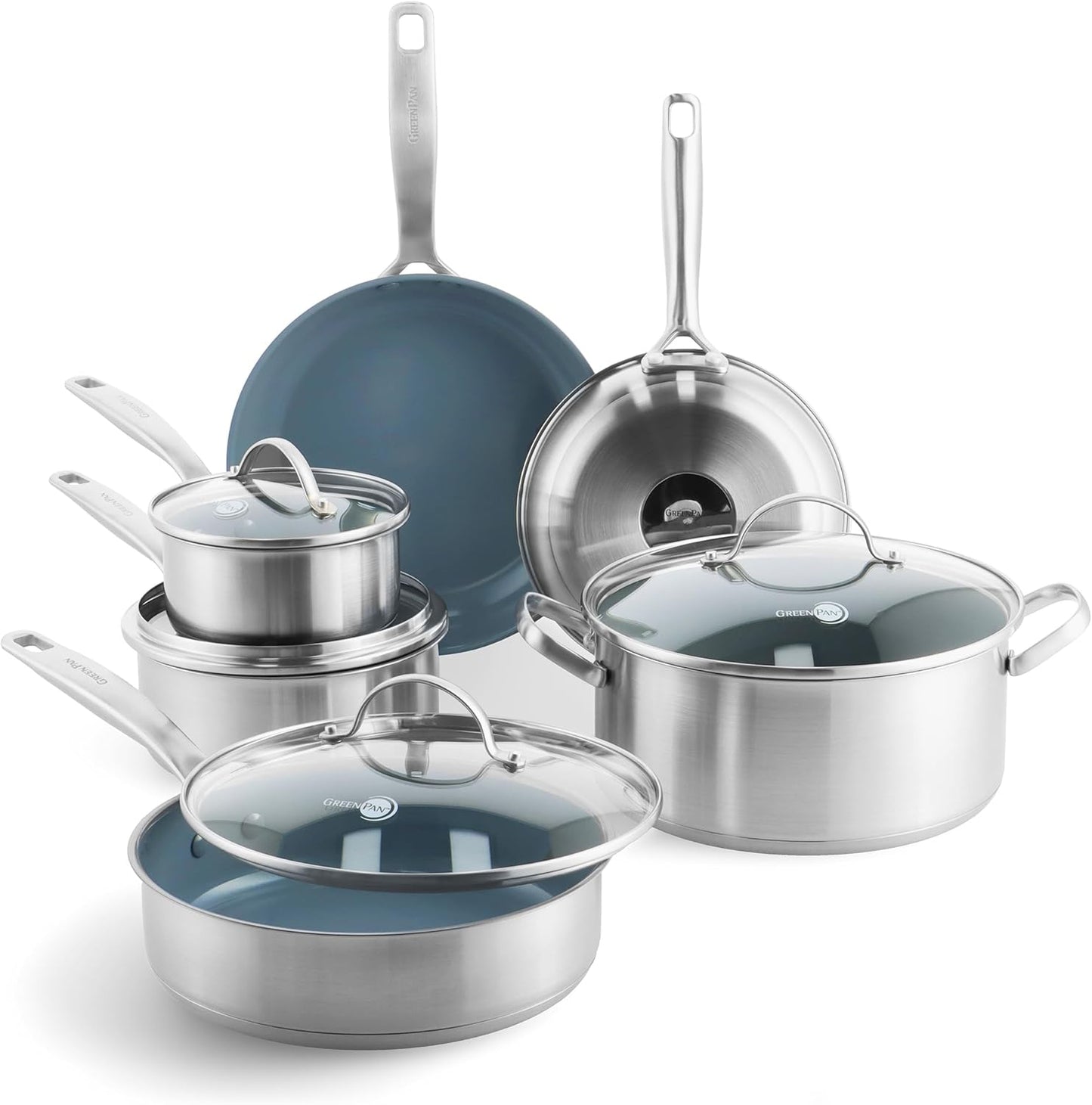 GreenPan Treviso 10 Piece Cookware Set for Healthy Cooking