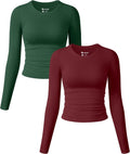 OQQ Women's 2 Piece Long Sleeve Tees for Effortless Casual Style