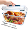 Large Glass Food Storage Container with Airtight Locking Lid - 189 oz