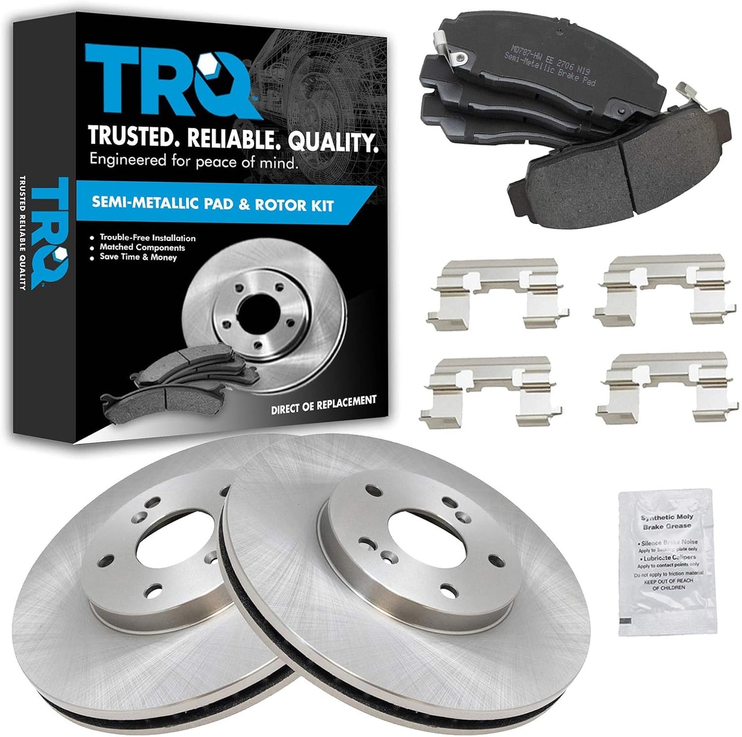 TRQ Front Brake Pad & Rotor Kit for Acura and Honda Vehicles