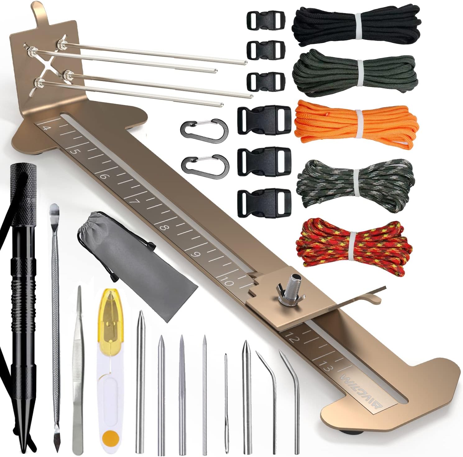 Paracord Bracelet Jig Kit with Adjustable Length and Tools