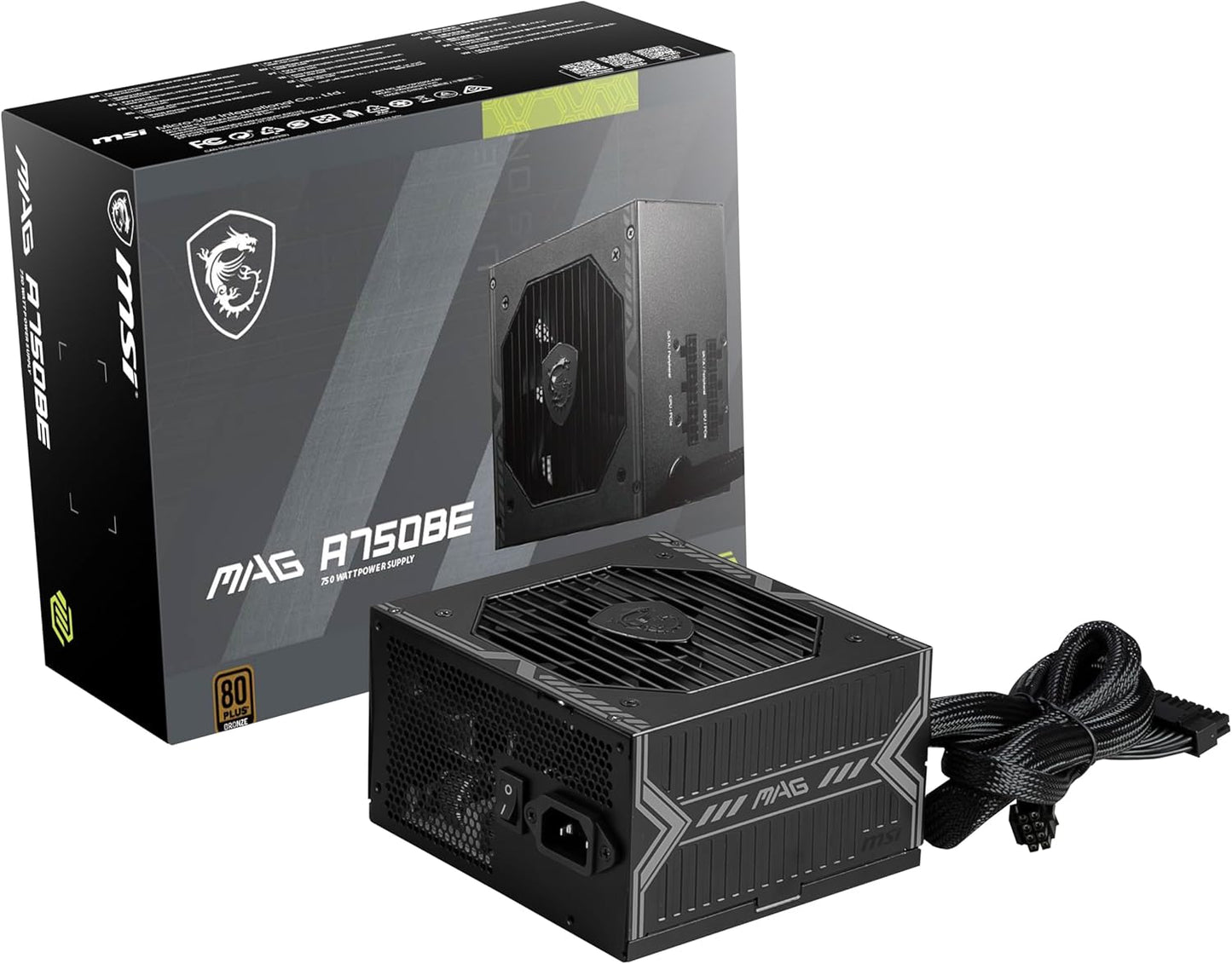 MSI MAG A750BE Gaming Power Supply - 750W Semi-Modular PSU
