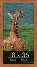 wallsthatspeak 18x36 Light Walnut Rustic Pine Picture Frame - Clean