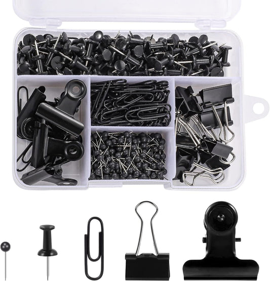 500 Black Office Supplies Set - Stylishly Organize with BESARME